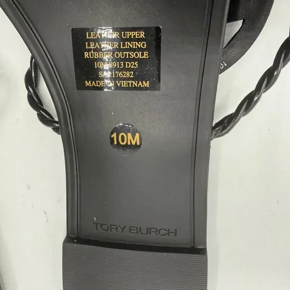 NEW NWT Tory Burch x BonBon Women's Miller Twist Sandals Black Size 10 - Picture 5 of 7